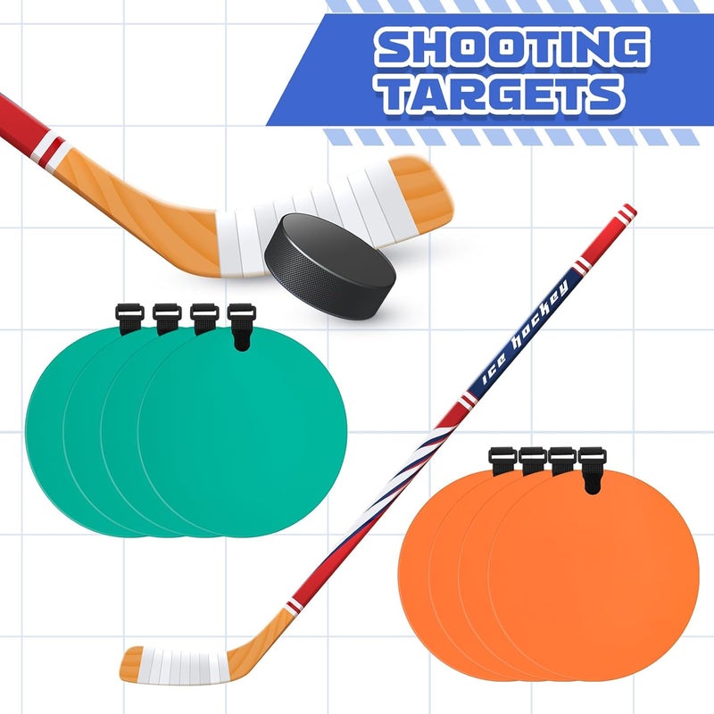 Arrowbash Silicone Hockey Shooting Targets Agility Shooting Goal Target Discs with Straps Set Reactive Hockey Training Equipment for Lacrosse Soccer Baseball Practice Accuracy, Orange, Green - Image 3